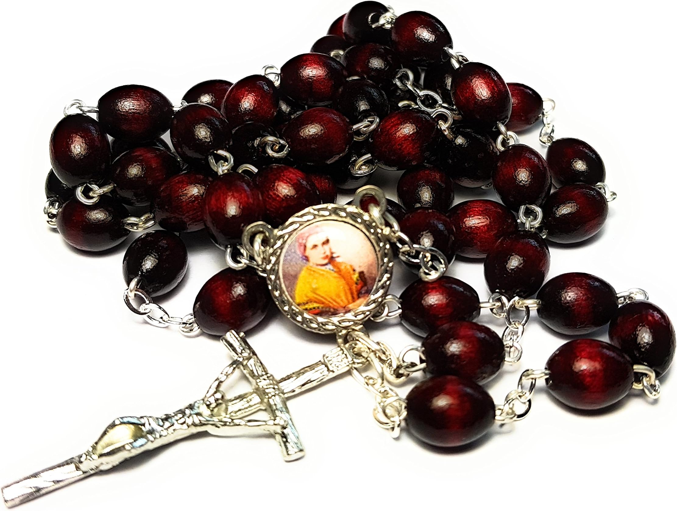 Relic Rosary 3rd Class Marie Bernarde Bernadette Soubirous Patron Bodily Illness Lourdes France Against Poverty People ridiculed for Their Faith Maria-Bernada Sobirós Patron de pobres (Cherry)