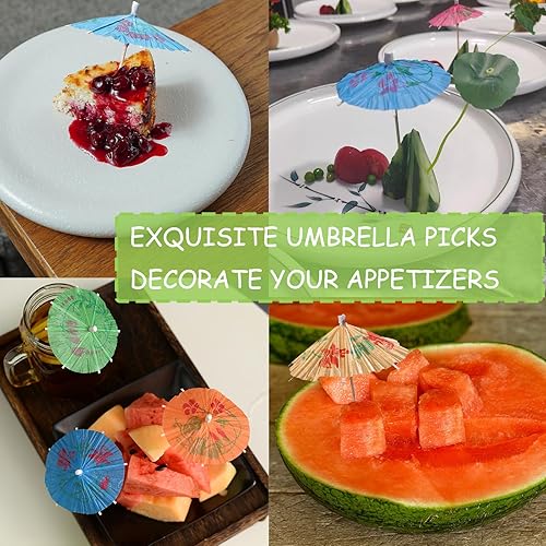 Miniatura 4 de 50 piezas de sombrillas de bebidas, palillos de cóctel multicolor, para fiestas, aperitivos, sándwich, magdalenas, decoración de frutas, palillos de
