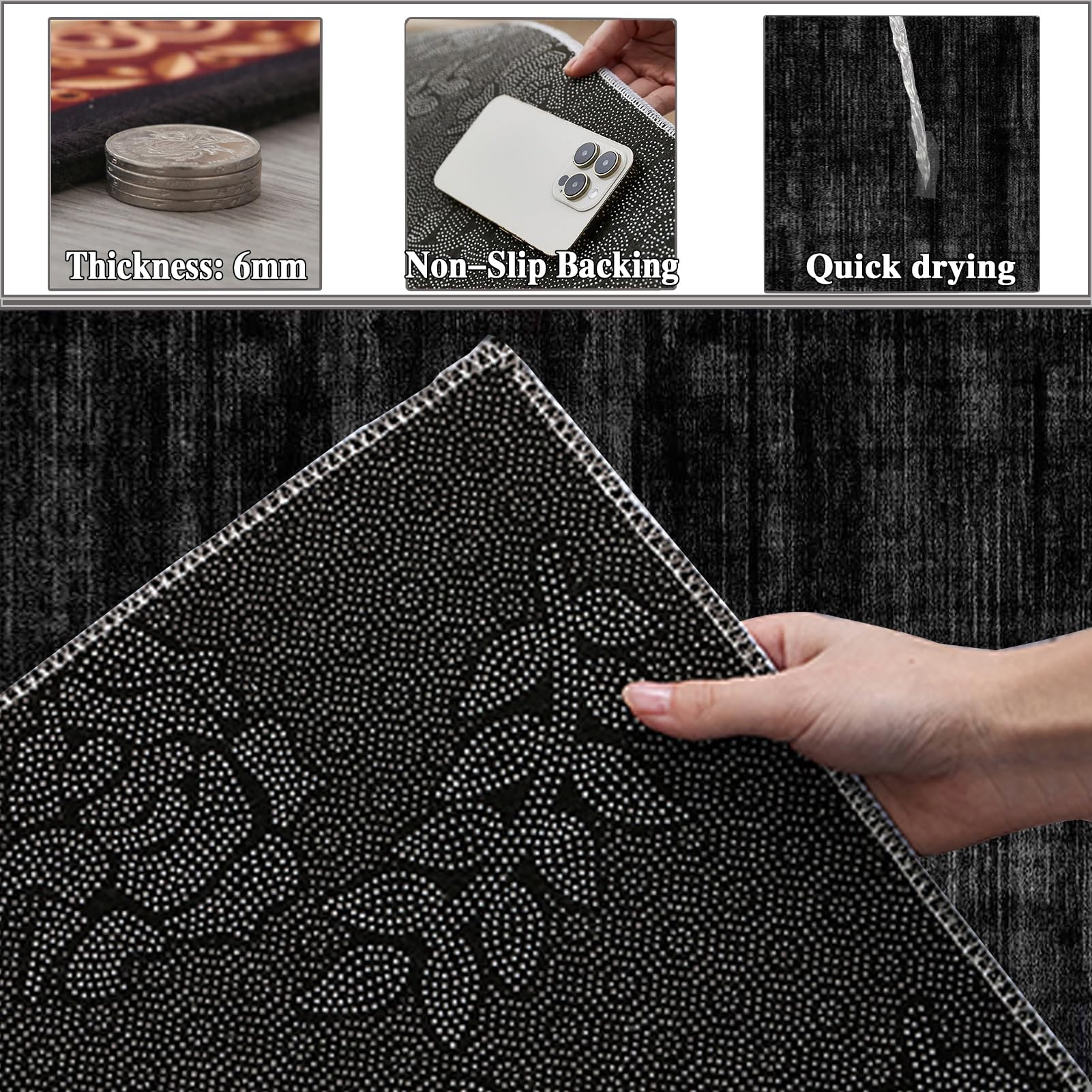 Tapis Cuisine Antidérapant Tapis de Cuisine Devant ​Evier 40 x 230 cm Tapis Couloir Long Lavable Tapis de Passage Couloir Cuisine pour Cuisine Tapis de Passage pour Entree Interieur Salon Chambre