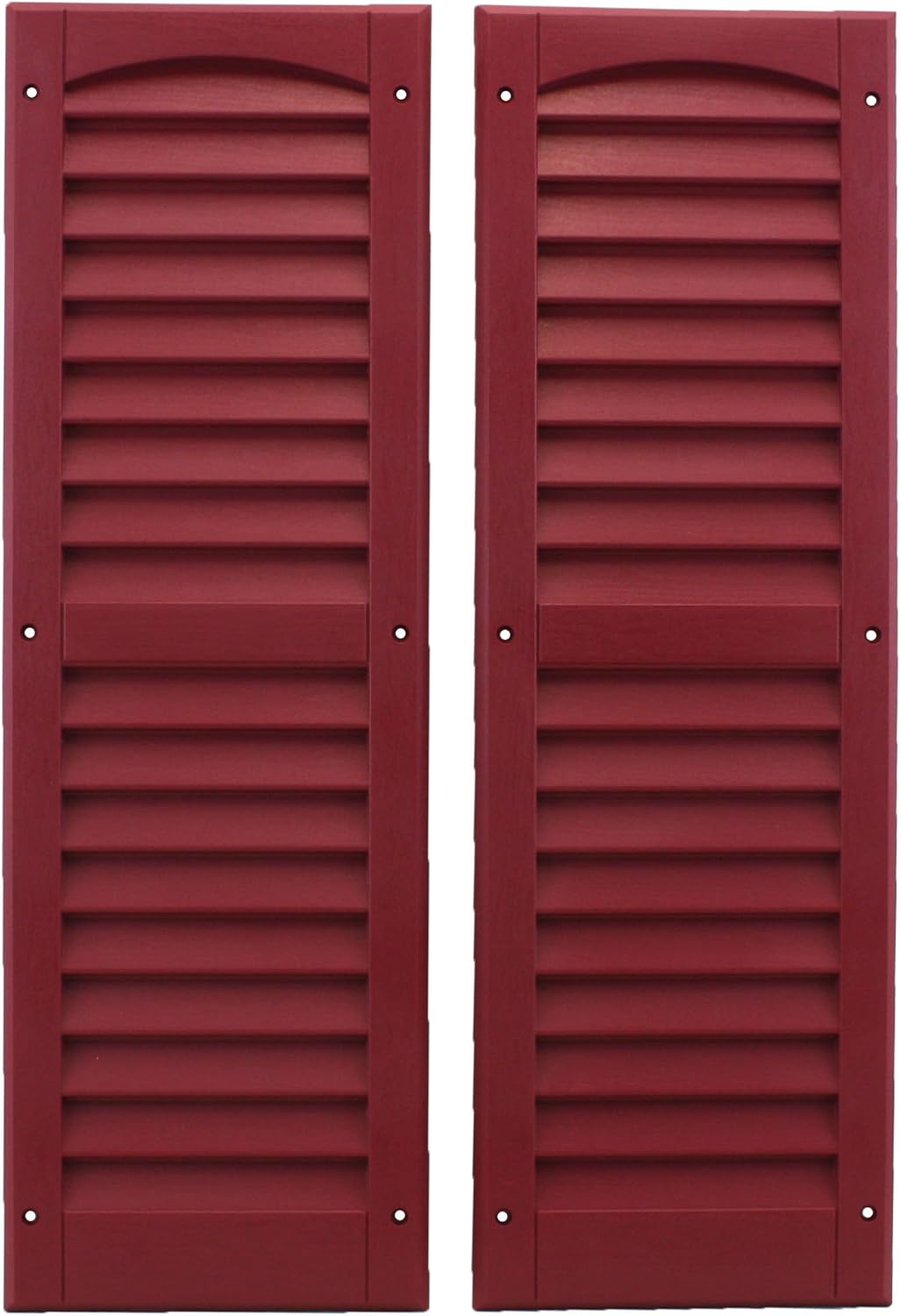 Shed Windows and More Louvered Shed Shutter or Playhouse Shutter Maroon 9" X 27" Sold by The Pair
