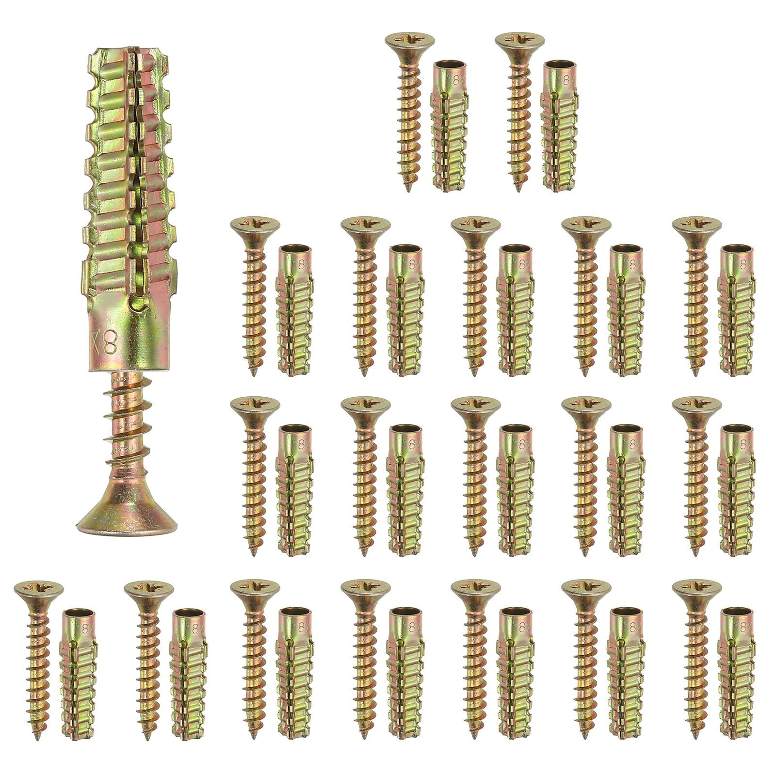 PATIKIL 20 Pcs Drywall Hollow Wall Anchors with Screws 0.24 x 1.5"