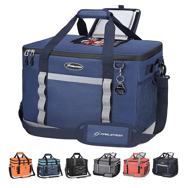 Maelstrom Collapsible Soft Cooler Bag, 24/30/60/75 Cans Beach Cooler, Ice Chest, Leakproof & Portable for Beach, Camping, Road Trips & Grocery Shopping