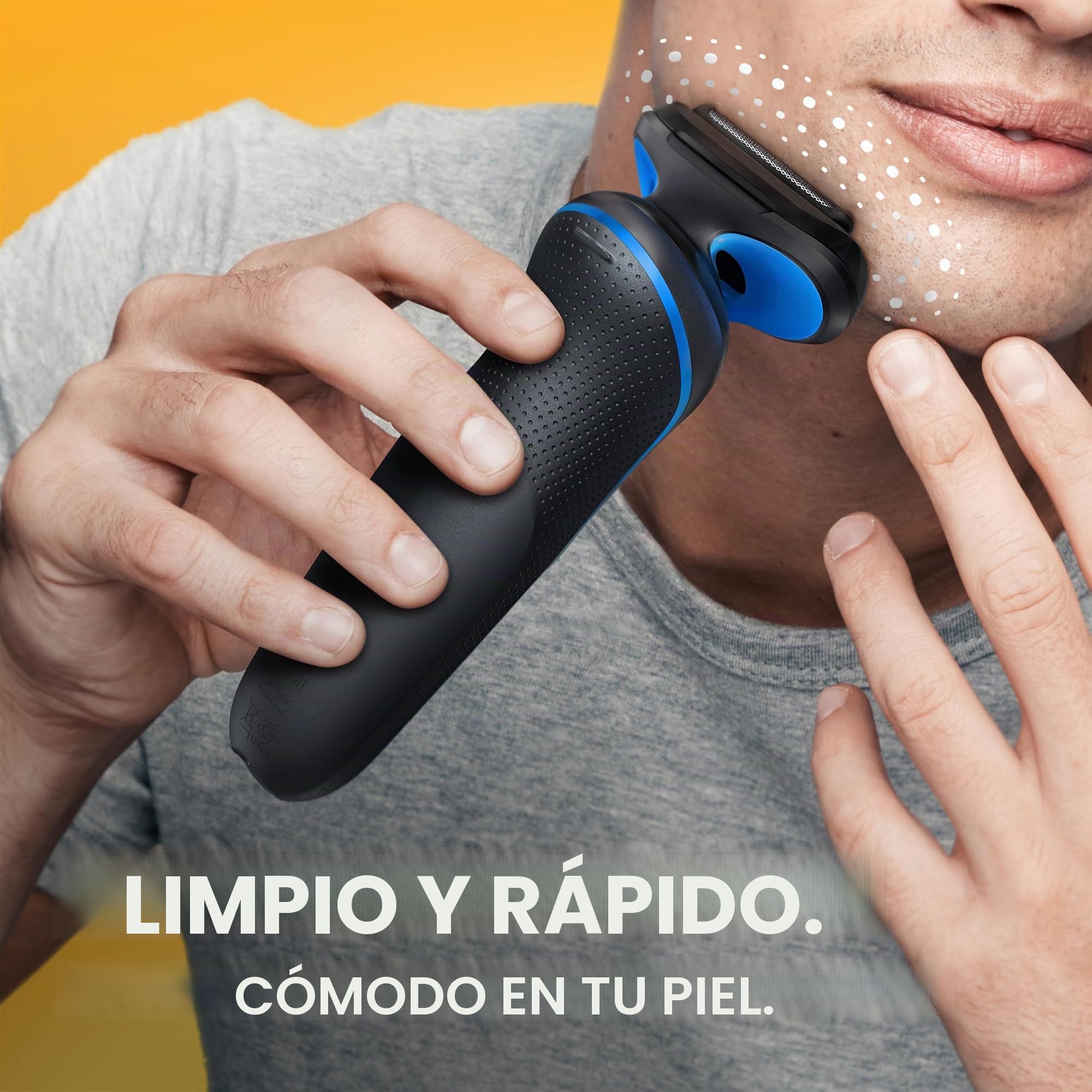 Braun Afeitadora eléctrica para hombre, serie 5 5118s, afeitado húmedo y seco, modo de afeitado turbo, afeitadora de aluminio, diseñada en Alemania, con recortadora de precisión, azul