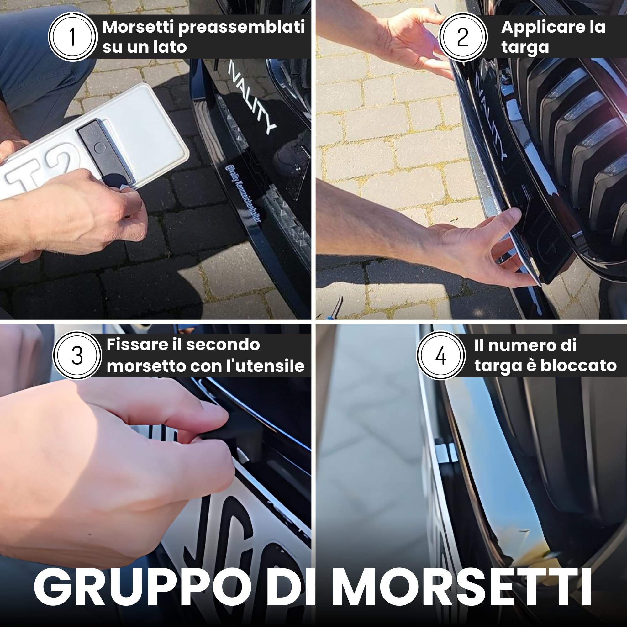 KLETTMAX® Originale – Porta targa senza cornice – Porta targa – invisibile e resistente alle intemperie – Supporto per targa per ogni auto – solo per Deuschland + EU (non per Austria