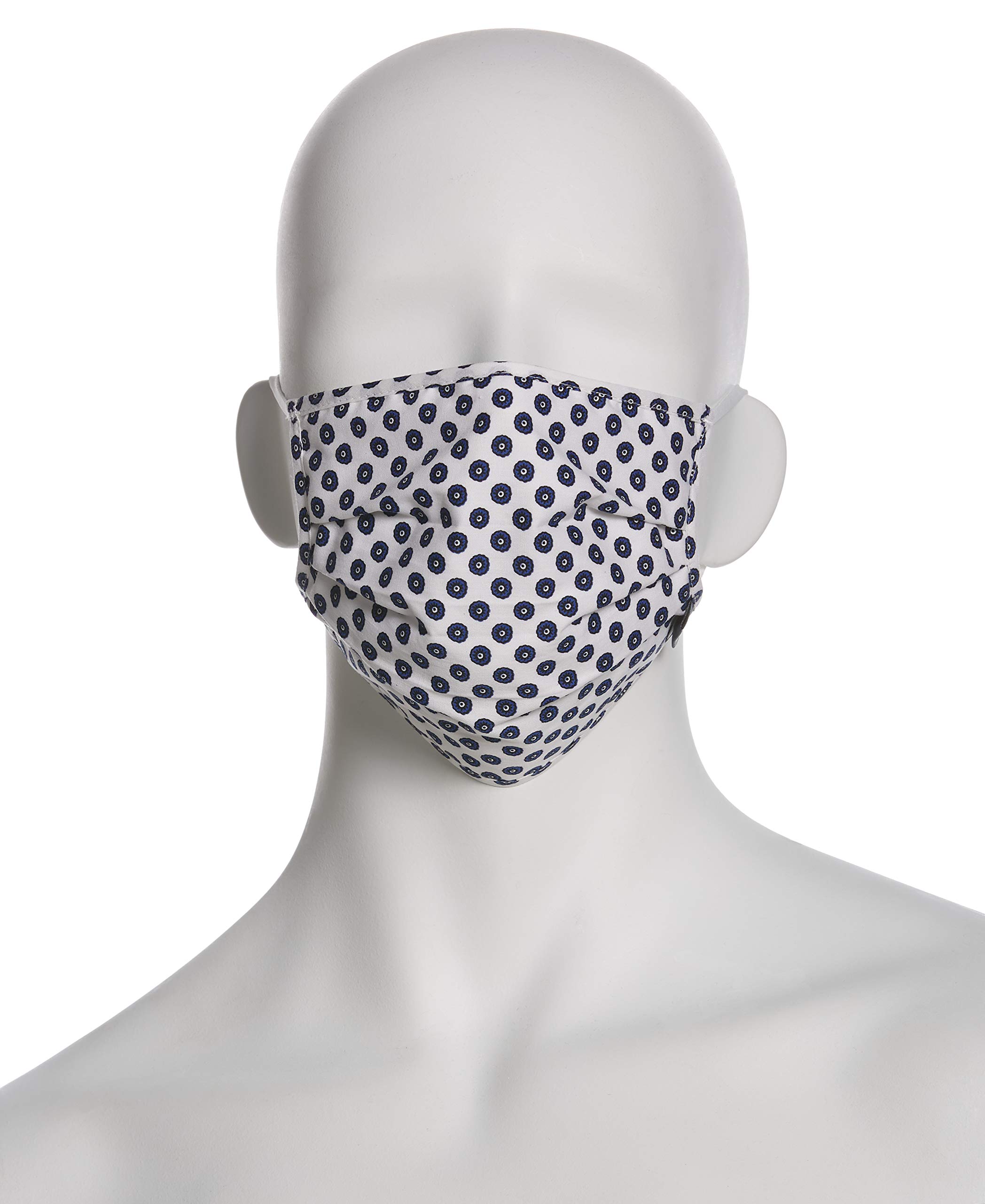 Perry Ellis Standard Reusable Pleated Woven Fabric Face Masks (Pack of 3, Assorted Prints and Colors)