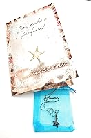 Vista 1 de Smiling Wisdom - Tarjeta de felicitación Bubble Starfish Story You Make Profound Difference - Esmalte aguamarina pintado a mano - Muestra aprecio a