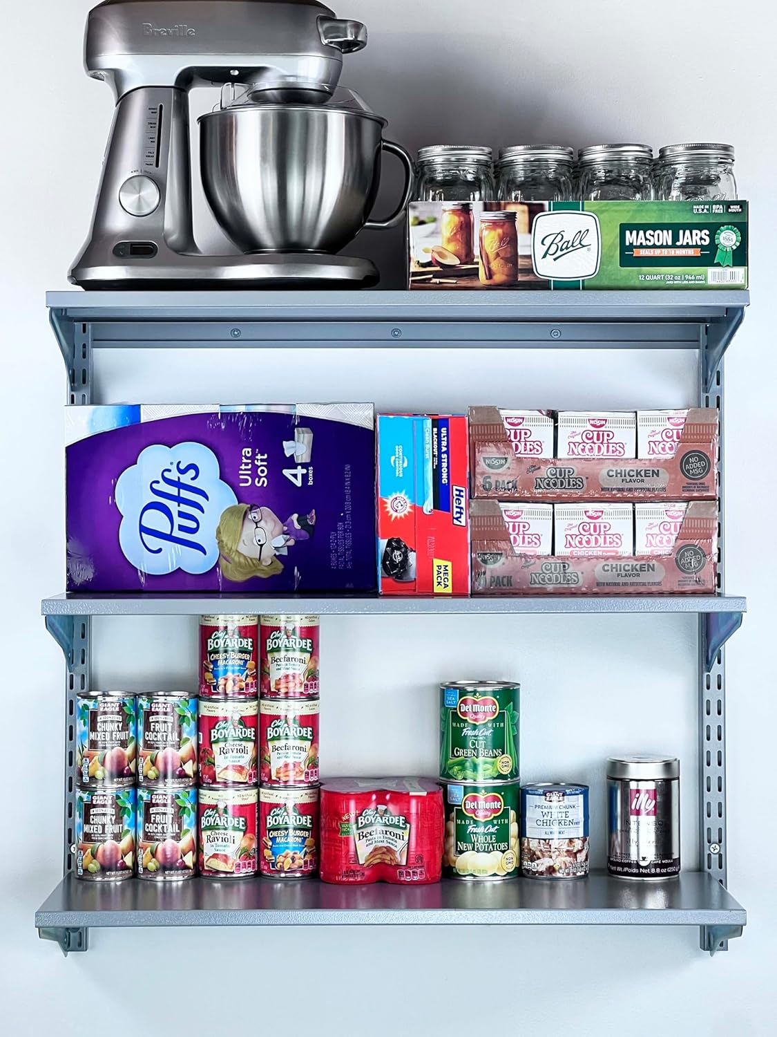 Storability Triton Products 1794 Wall Mount Shelving Unit with 3 Steel Shelves