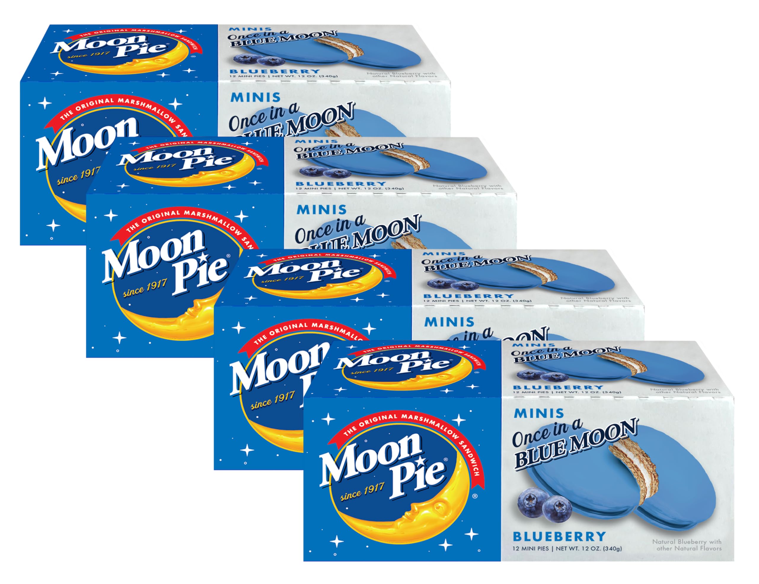 MoonPie Bluberry Sandwhich Cookie Mini 4 Pack, 48 Total Cookies