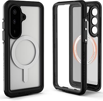 Ghostek Nautical Slim Samsung S26 Waterproof Case Rugged with Screen Protector, Camera Lens Cover and Magnetic MagSafe Compatible with Galaxy S26 2026 6.3" Clear
