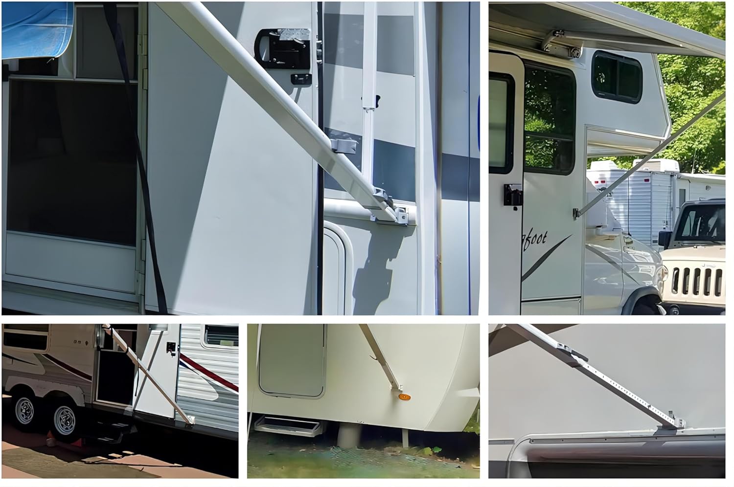 Compatible with RV A&E Awning Replacement Foot - Die-Cast Metal - Painted White - w/Rivets（2pc） (White)