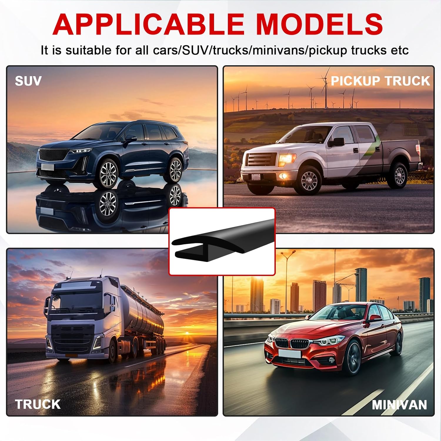 1.8M/6Ft Windshield Cowl Molding Rubber Seal Strip Trim, Front Rear Windshield Seal, Car Weather Stripping, Window Sunroof Seal for Most Cars Trucks SUV