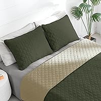 Vista 2 de Easy-Going - Juego de colcha reversible con 1 funda de almohada, tamaño individual, colcha suave, resistente al agua y a las manchas, de microfibra