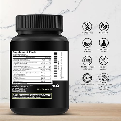 Miniatura 2 de HUMANX Sciatica Focused Formula - Suplemento de apoyo nervioso con ácido R-lipoico estabilizado para mayor fuerza, vitaminas que promueven una