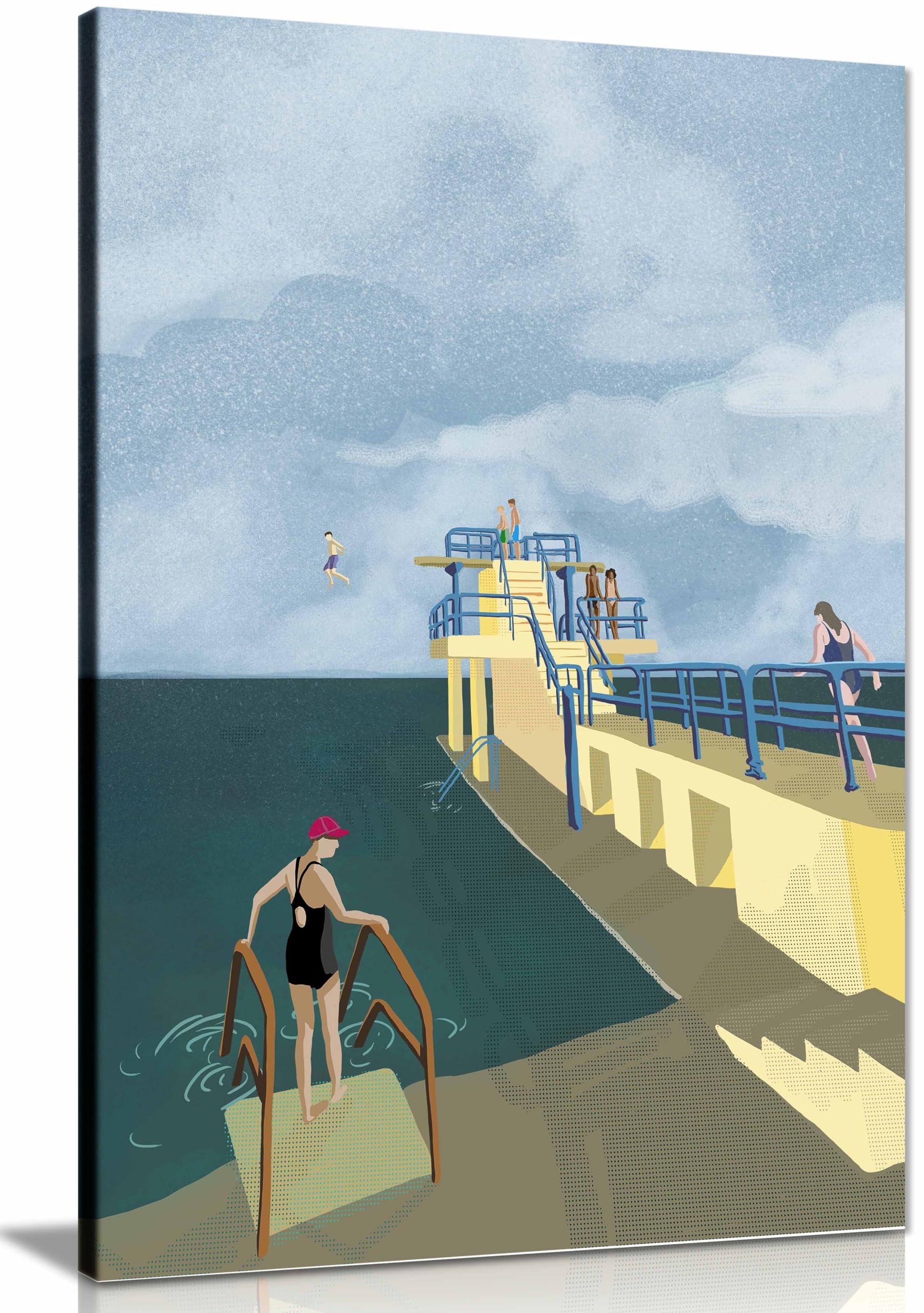 Blackrock, Salthill, Galway Ireland Art Print Framed Canvas Print, Pictures for Home Walls, Bedroom, Living Room & Bathroom Decor 61x41cm (24x16in)