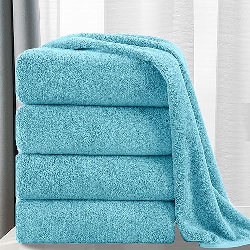 MINCHI Juego de 4 toallas de baño de gran tamaño, ultra suaves y absorbentes, para el hogar y el hotel, toalla de baño de gran tamaño, toallas de