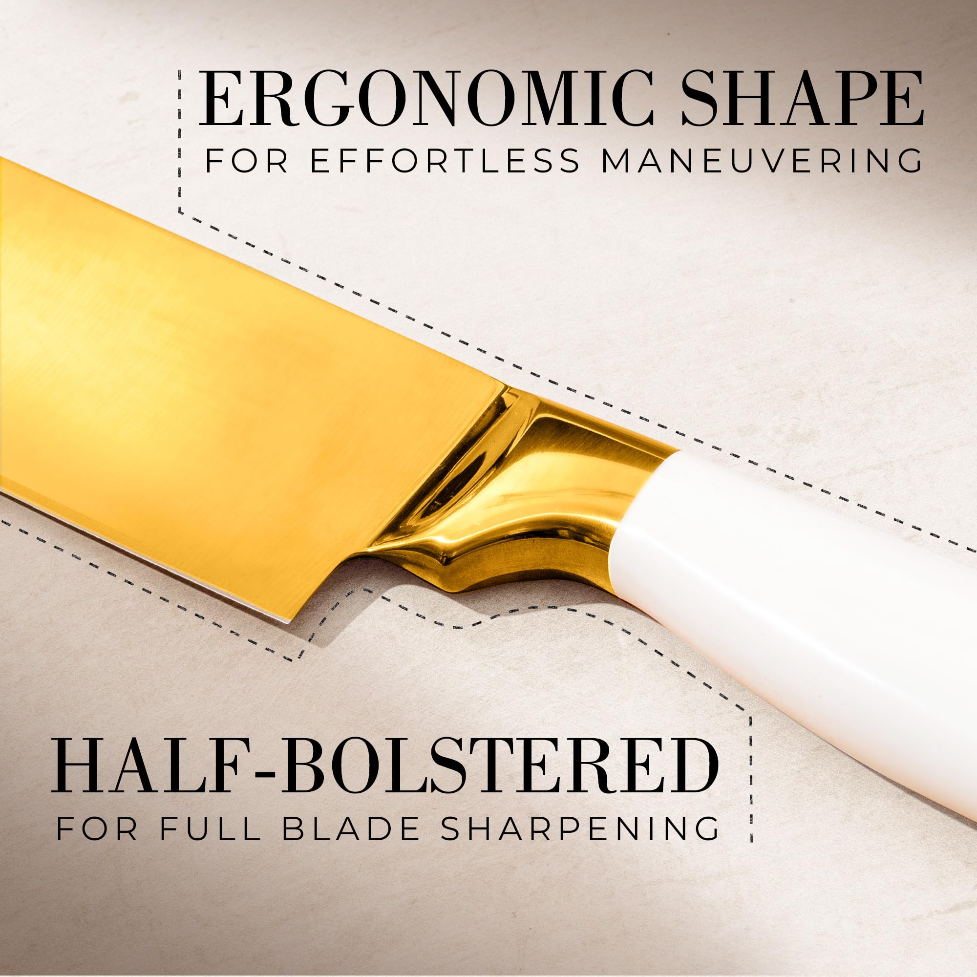 STYLED SETTINGS White and Gold Chef Knife — Amazon image 8