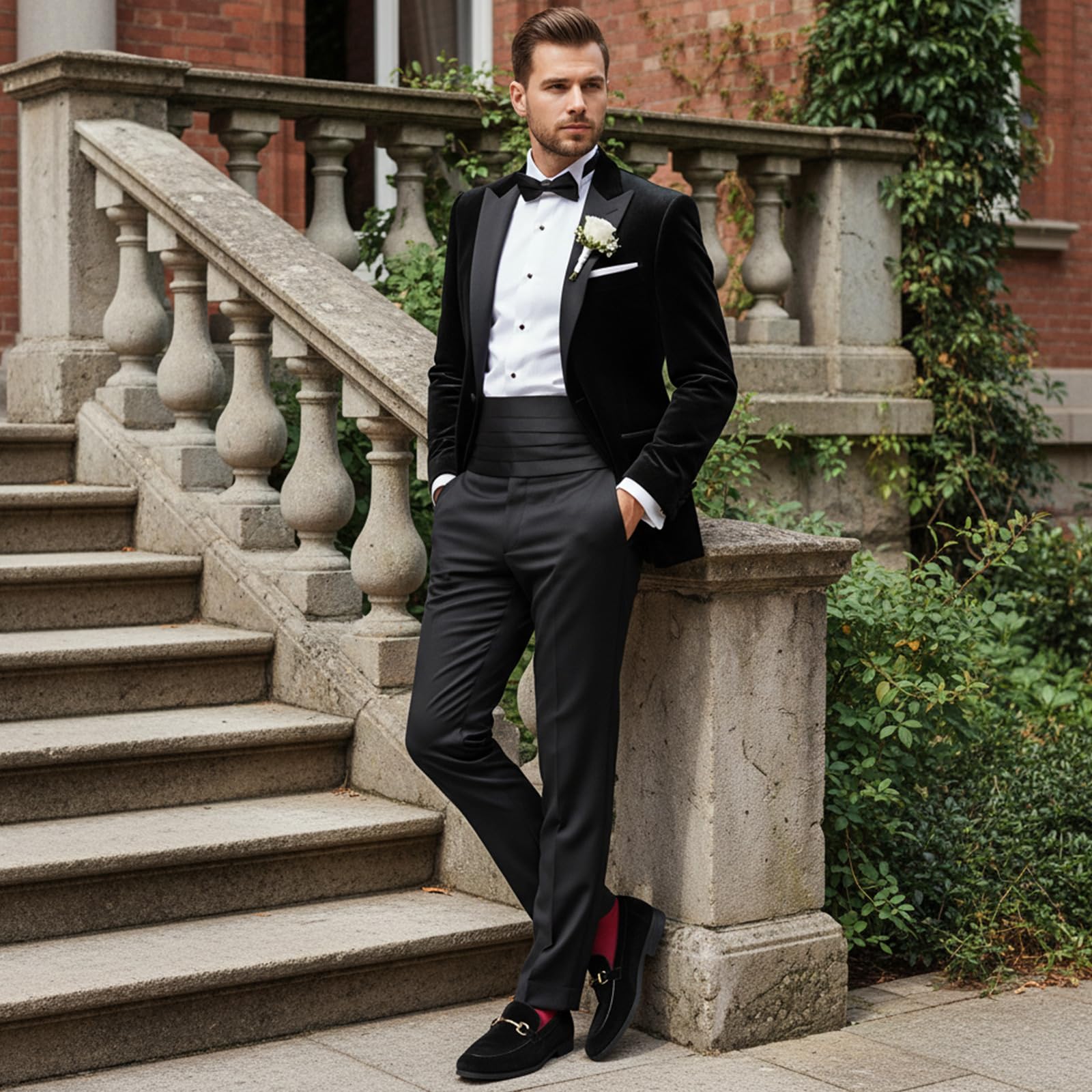 HEEZ Men's Slip On Dress Loafers,Tuxedo Shoes for Men with Velvet Upper, Comfortable Formal Dress Shoes for Wedding Prom Party Dance — view 2