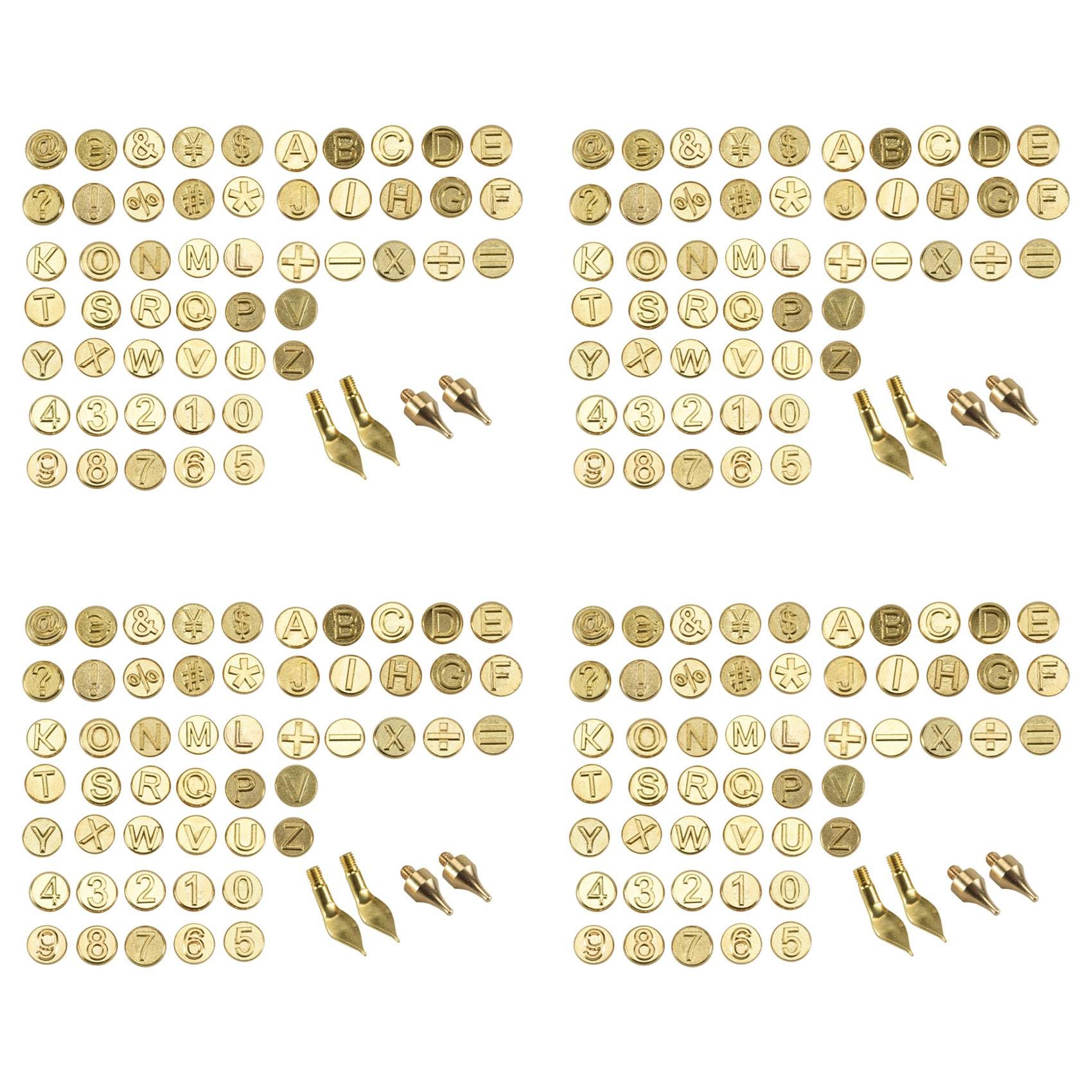 Jnchdghwa Gold 224 Pieces Wood Burning Tip Letter Wood Burning Tip Set Including Alphabet Number For Wood Craft Diy Embossing Carving
