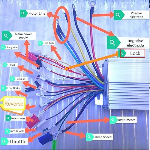Miniatura 7 de WFLNHB Caja de control de velocidad de motor eléctrico sin escobillas de 4872V 2000W DC (2 modos) de repuesto para bicicleta eléctrica, scooter