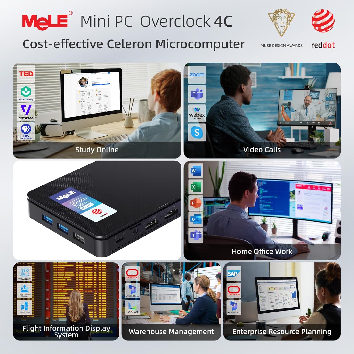 MeLE Overclock4C N300 Mini PC (up to 3.8GHz 8C/8T) 16GB DDR4 512GB Micro Desktop Computer, 4K Triple Display, All-in-one USB-C, USB3.2/WiFi/BT/Ethernet on Business Home Office - Image 4