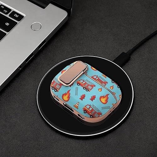 Miniatura 4 de Headphone Cover Compatible with Airpods Pro 2 Case Fire Trucks, Plastic, with Lock, Shockproof Protective