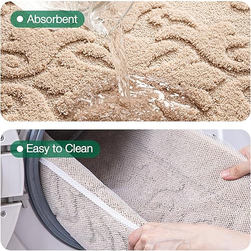 Miniatura 7 de LUMI Alfombra de baño ultra absorbente con parte trasera de goma antideslizante, lavable a máquina, suave microfibra de alta calidad, elegantes