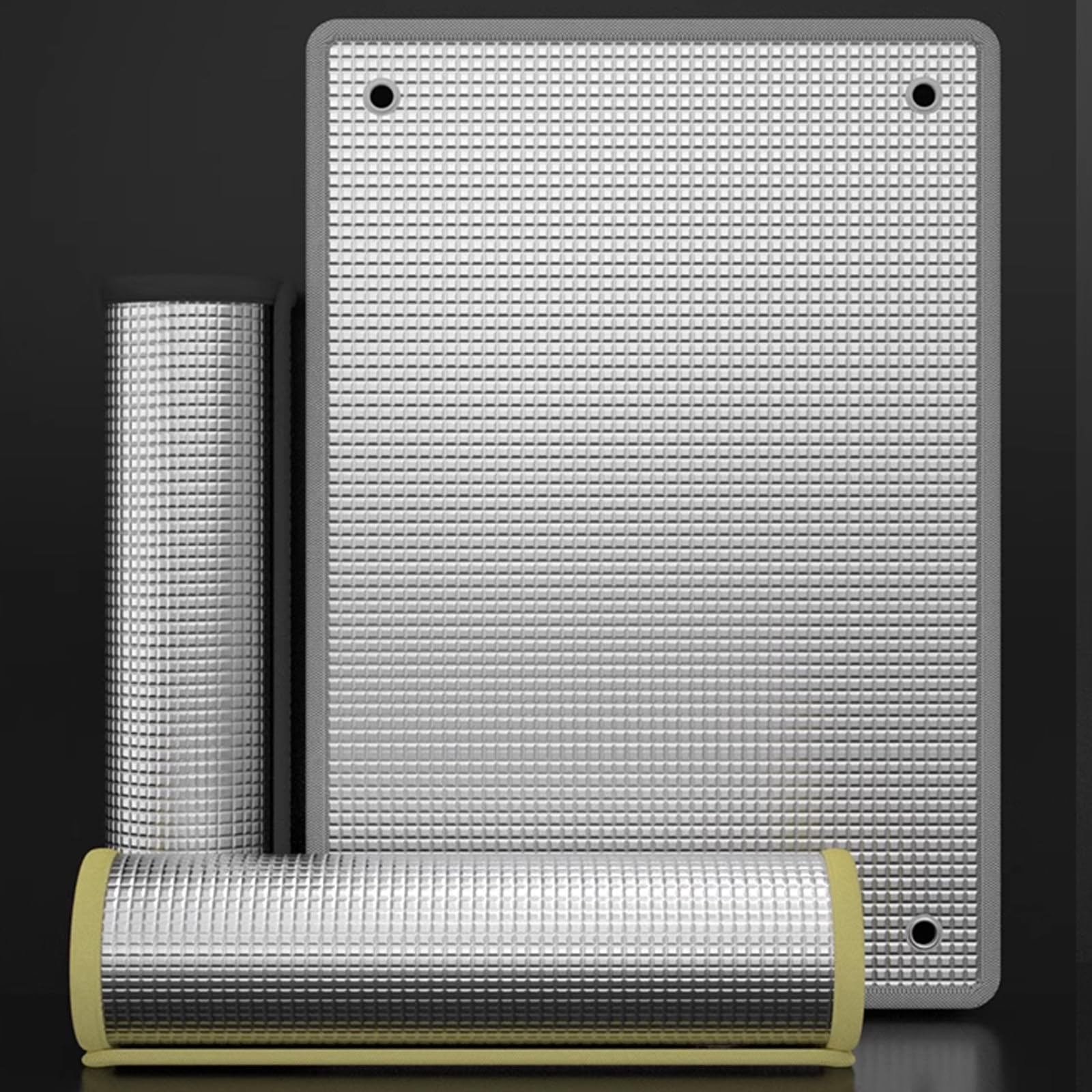 Window Film,Blackout Privacy Window Film,9mm Gray Edged Aluminum Foil Insulation Film,Self Adhesive Window Film,Anti Glare Sun Blocker UV Heat Reflective for House Office (125x150cm/49x59in)