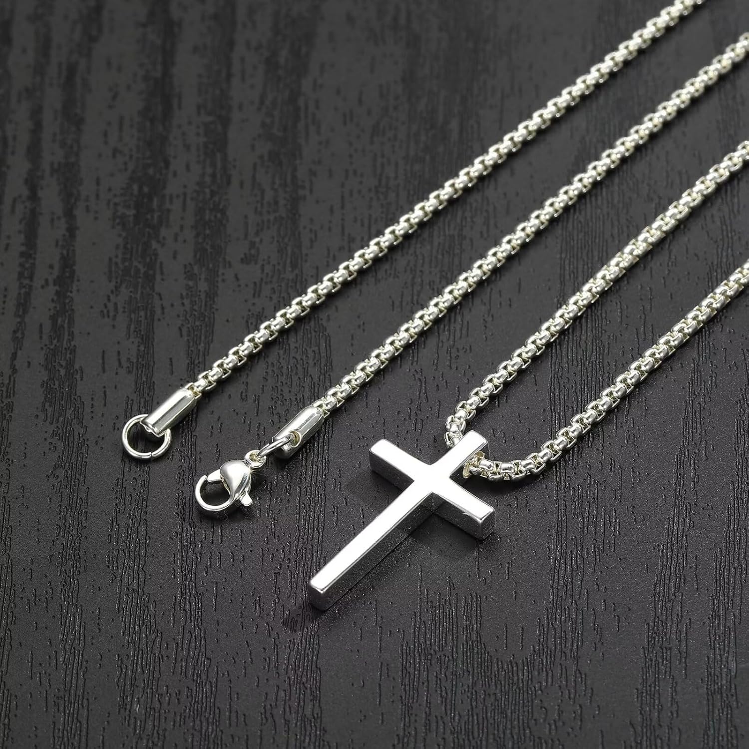 Ursteel 925 Sterling Silver Cross Pendant for Men - Stainless Steel Chain Cross Jewelry 16-24 Inches - Image 8