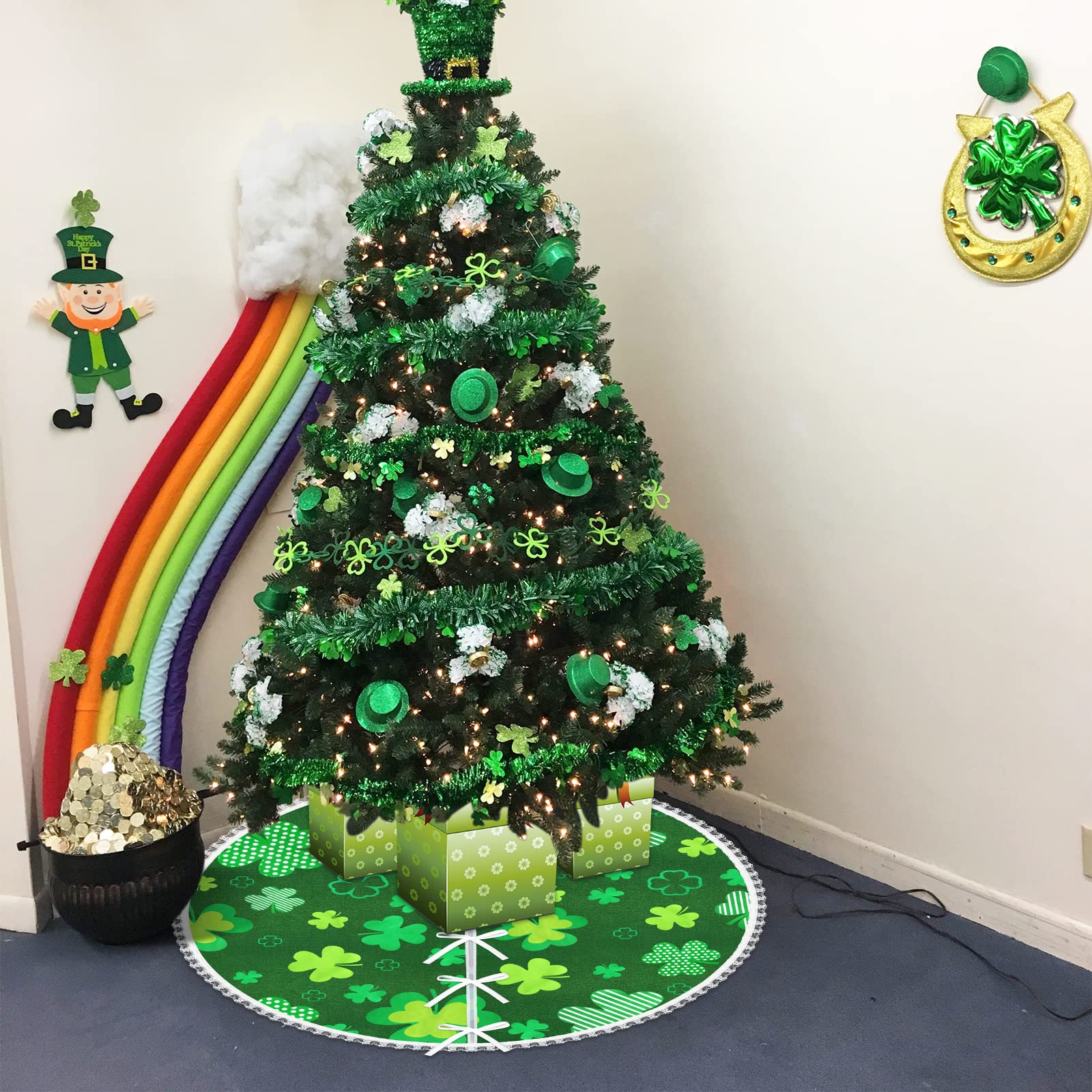 Felpa Navidad 36 Pulgadas Falda De árbol Reversible San Valentín Y San  Patricio - Felpa 36 Pulgadas Decoración Navidad Felpa, image size:1600x1600