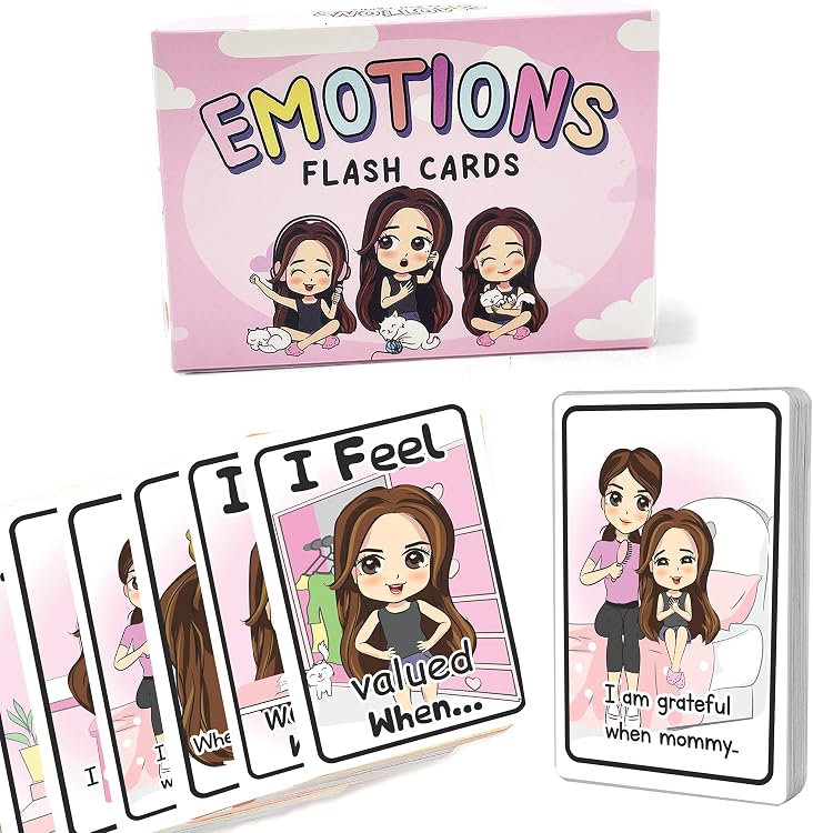 Girls Emotion Cards Autism Learning Materials Feelings Flashcards Game ...