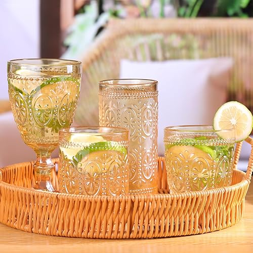 Miniatura 5 de abrwyy Juego de 4 copas de vino ámbar, copas de color ámbar, cristalería de colores para fiestas, hogar y boda