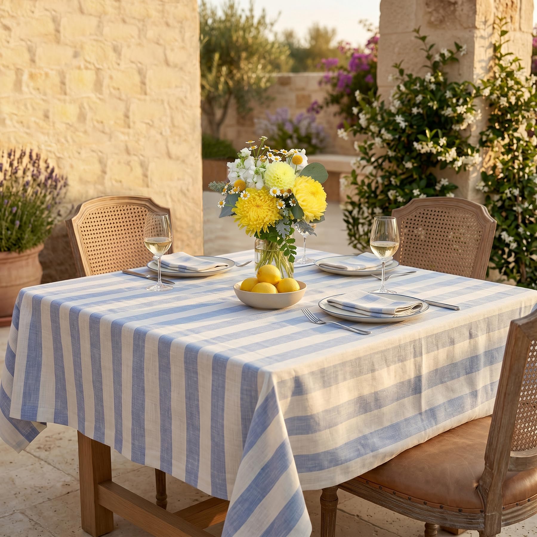 Amazon.com: Solino Home Linen Square Tablecloth 52 x 52 Inch