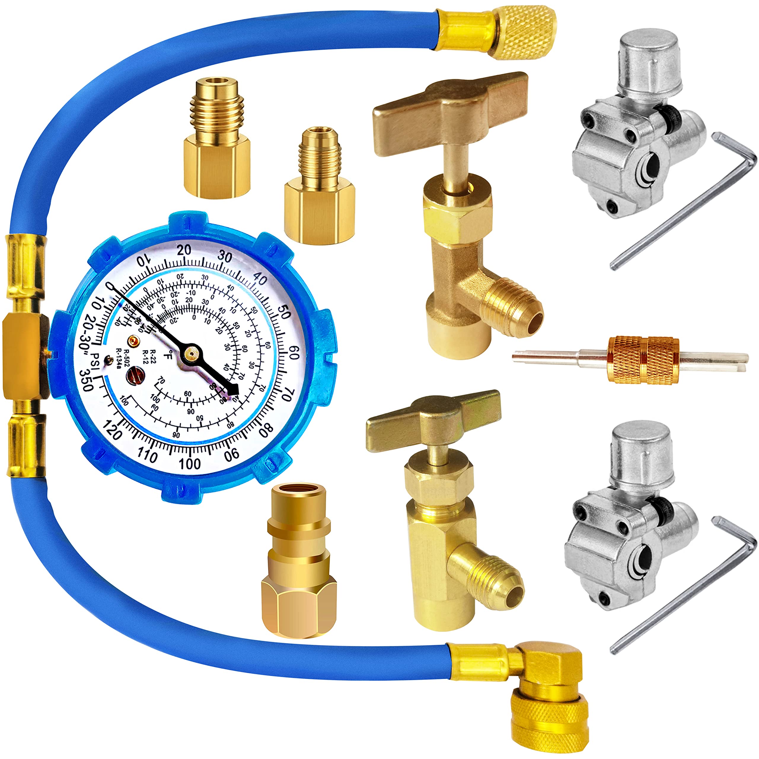 Buy R134A AC Refrigerant Charge Hose with Pressure Gauge, 134A Recharge