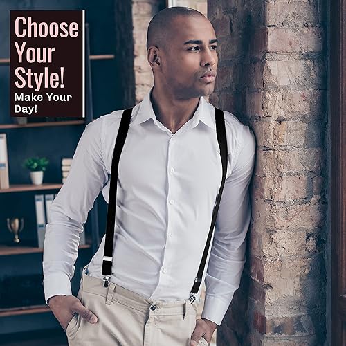 Miniatura 4 de Dibi Tirantes ajustables en Y para hombres, mujeres, adolescentes y niños, tirantes con clips fuertes