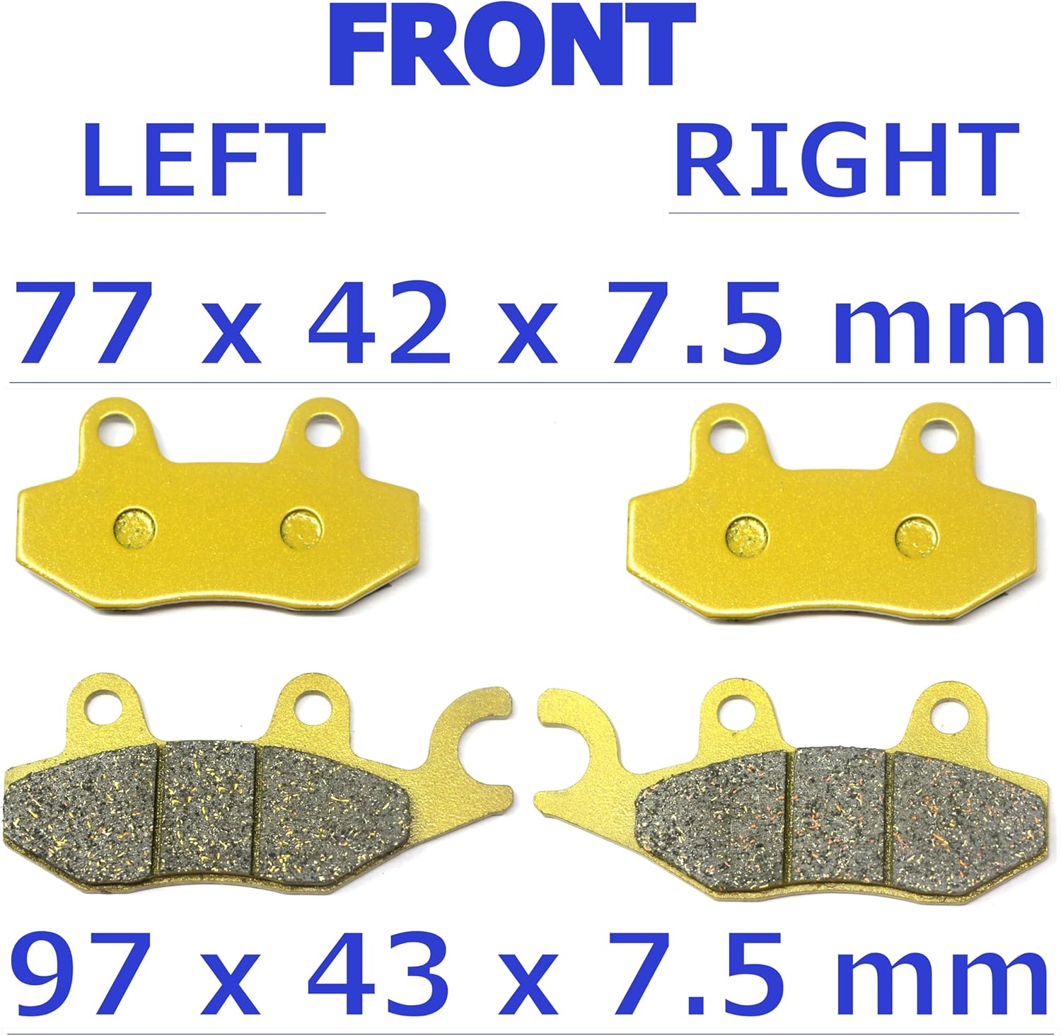 Front Rear Brake Pads for Kawasaki Mule Pro MX KAF 700 820 1000 Brakes KAF700 KAF820 KAF1000 FX FXT EPS LE Camo Ranch DX DXT 2015 2016 2017 2018 2019 2020 2021 2022 2023 2024 FA135 FA165 FA686 MC0525