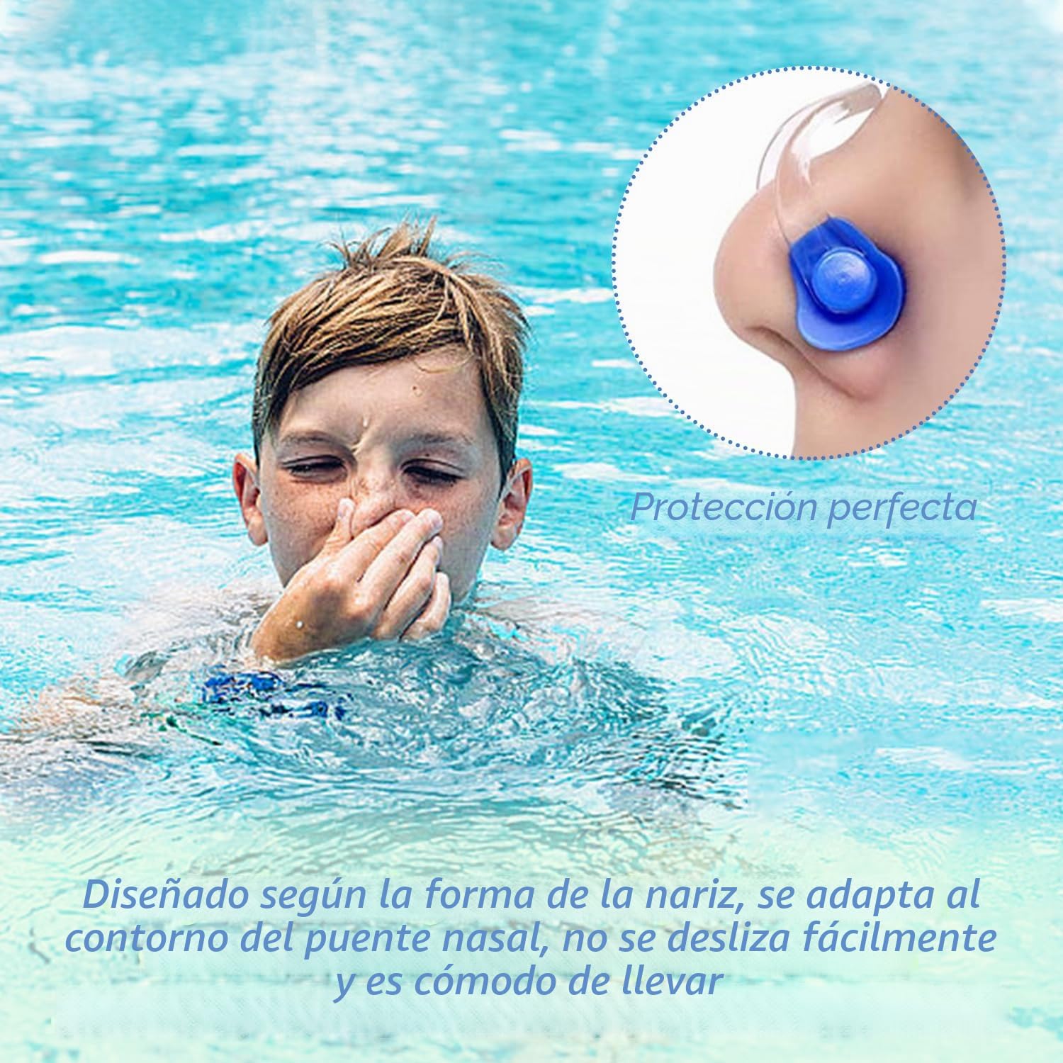 16 Piezas Pinzas Nariz Natacion, Silicona Impermeable Clip, Nasales de Silicona para Nadar Reutilizable, Clips de Nariz para Nadar, para Adultos, Principiantes Nadadores, 8 Colores