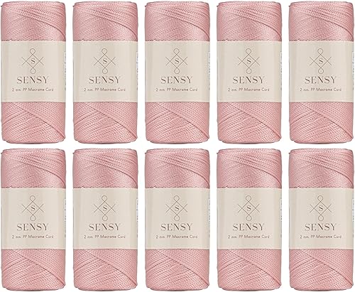 Miniatura 50 de Sensy Premium 2mm 76 Metros de Cuerda de Poliéster 100% Cordón de Polipropileno Cordón de Macramé 2mm Cordón para Bolso de Crochet Hilo de Crochet
