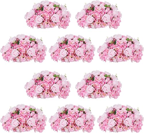NUPTIO Esferas de flores para centros de mesa de boda, 10 piezas de 15.7 pulgadas de diámetro, arreglo de bolas de flores falsas, centros de mesa de