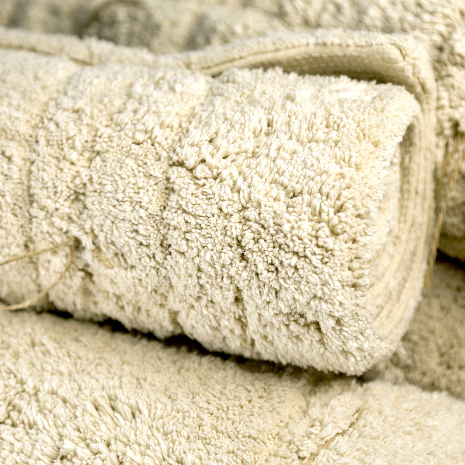 OLIVO.shop Tappeto da bagno moderno in cotone, Multiuso, 50x80 cm | Tappeto in cotone organico certificato, morbido e assorbente, morbido al tatto, 2 misure, Trama QUADRI NATURAL