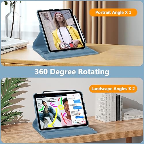 Vista 188 de Fintie Funda giratoria para iPad (A16) de 11ª generación de 11 pulgadas (2025), iPad de 10.9 pulgadas (2022) – [Soporte para lápiz integrado] Funda
