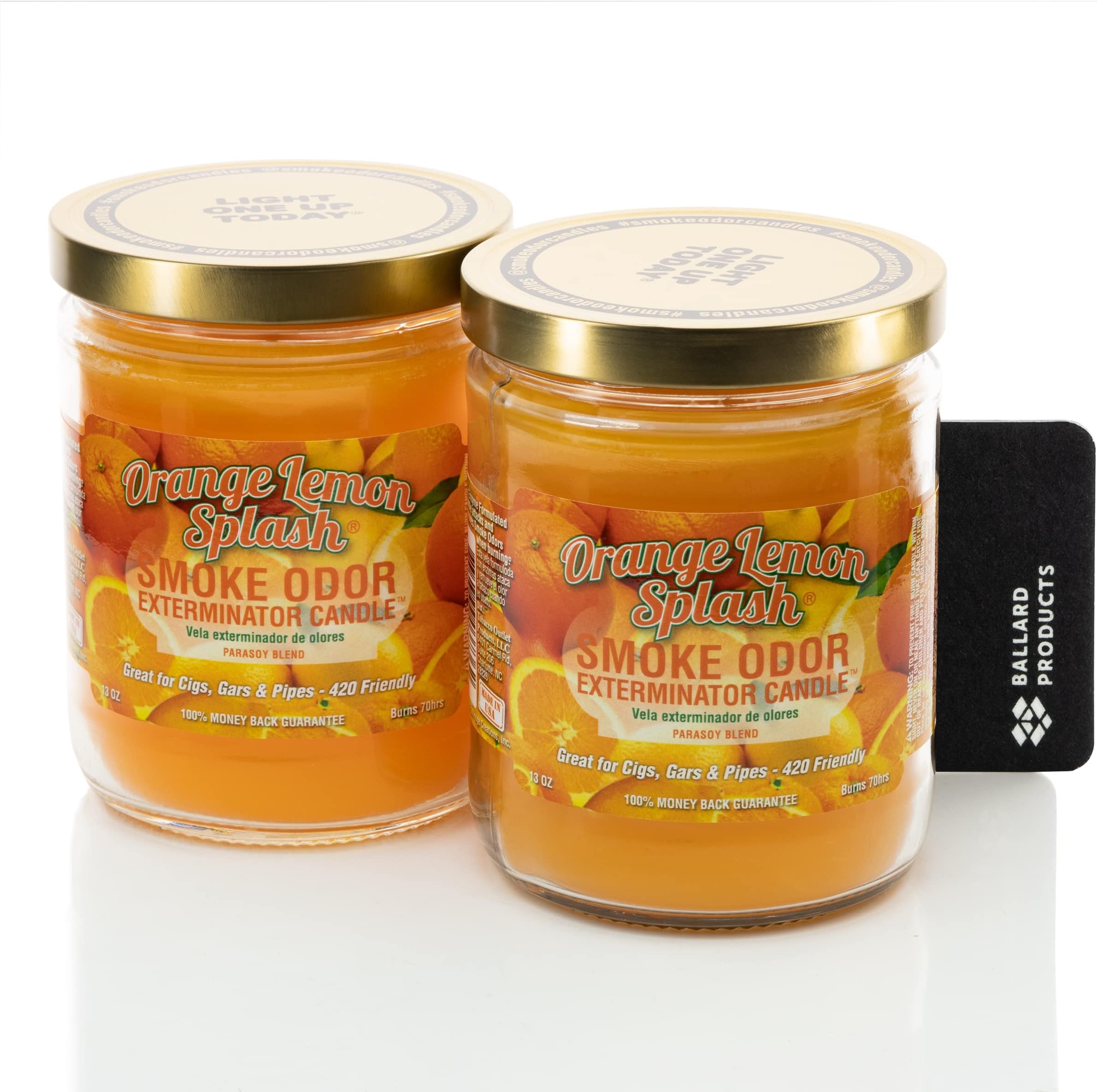 Smoke Odor Exterminator Candles Orange Lemon Splash Pack of 2 Pack of 2 Smoke Odor