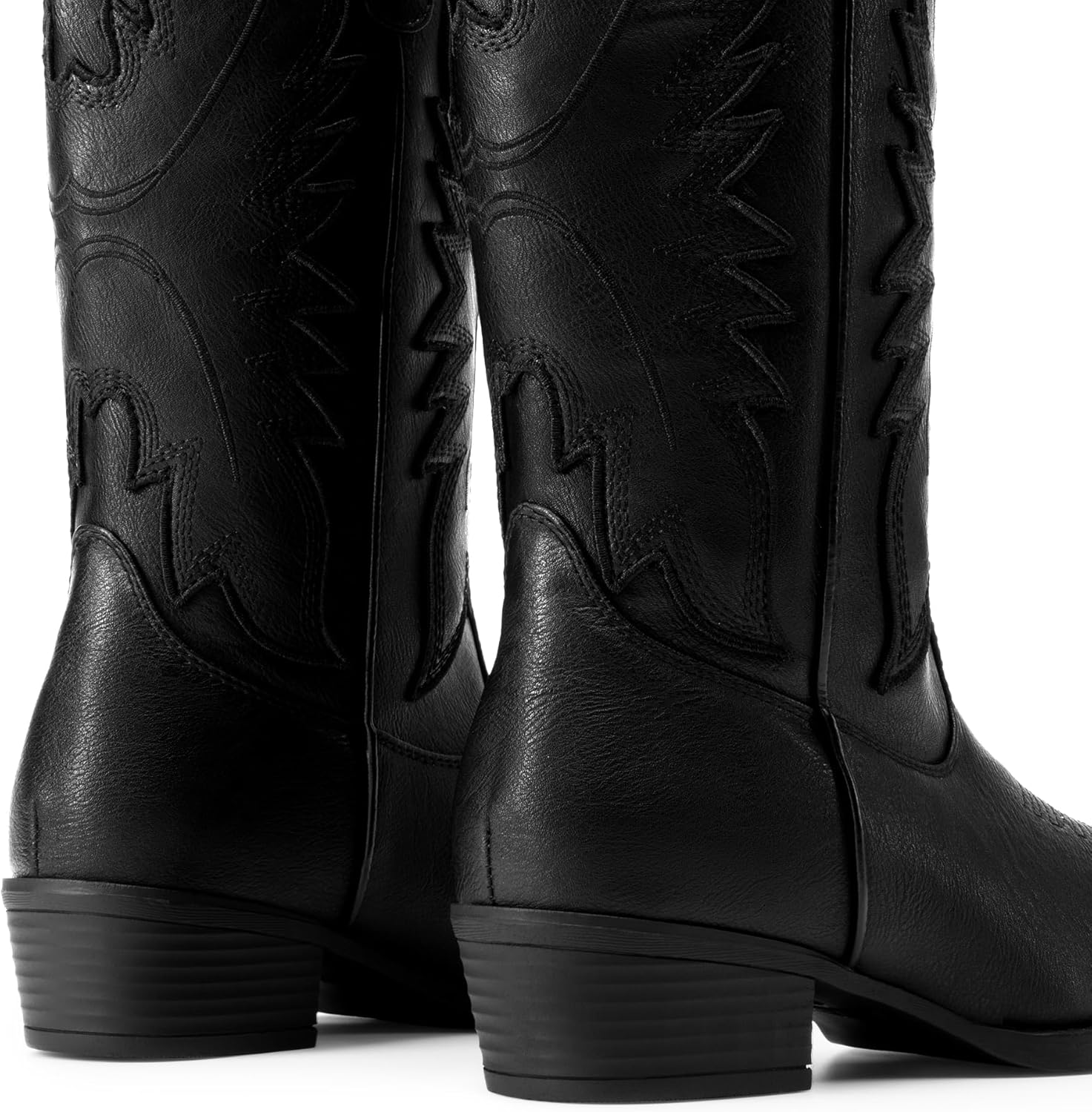 DREAM PAIRS Cowboy Boots for Women Cowgirl Western Mid Calf Boots Snip Toe Embroidered Stitched Low Chunky Heel Pull On Fashion Boots - Image 5