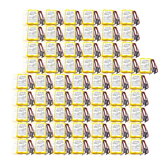 60-Pack BR-AGCF2W 6V PLC Lithium Battery 2200mAh Replacement for A98L-0031-0011 with Black Plug