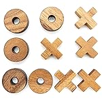 BSIRI Tic Tac Toe Wooden Board Games (Only X-O Pieces)- Unique Gifts, Fun Gifts for Kids and Adults and Use as Living Room Rustic Table Decor Ideal for Coffee Table Decor