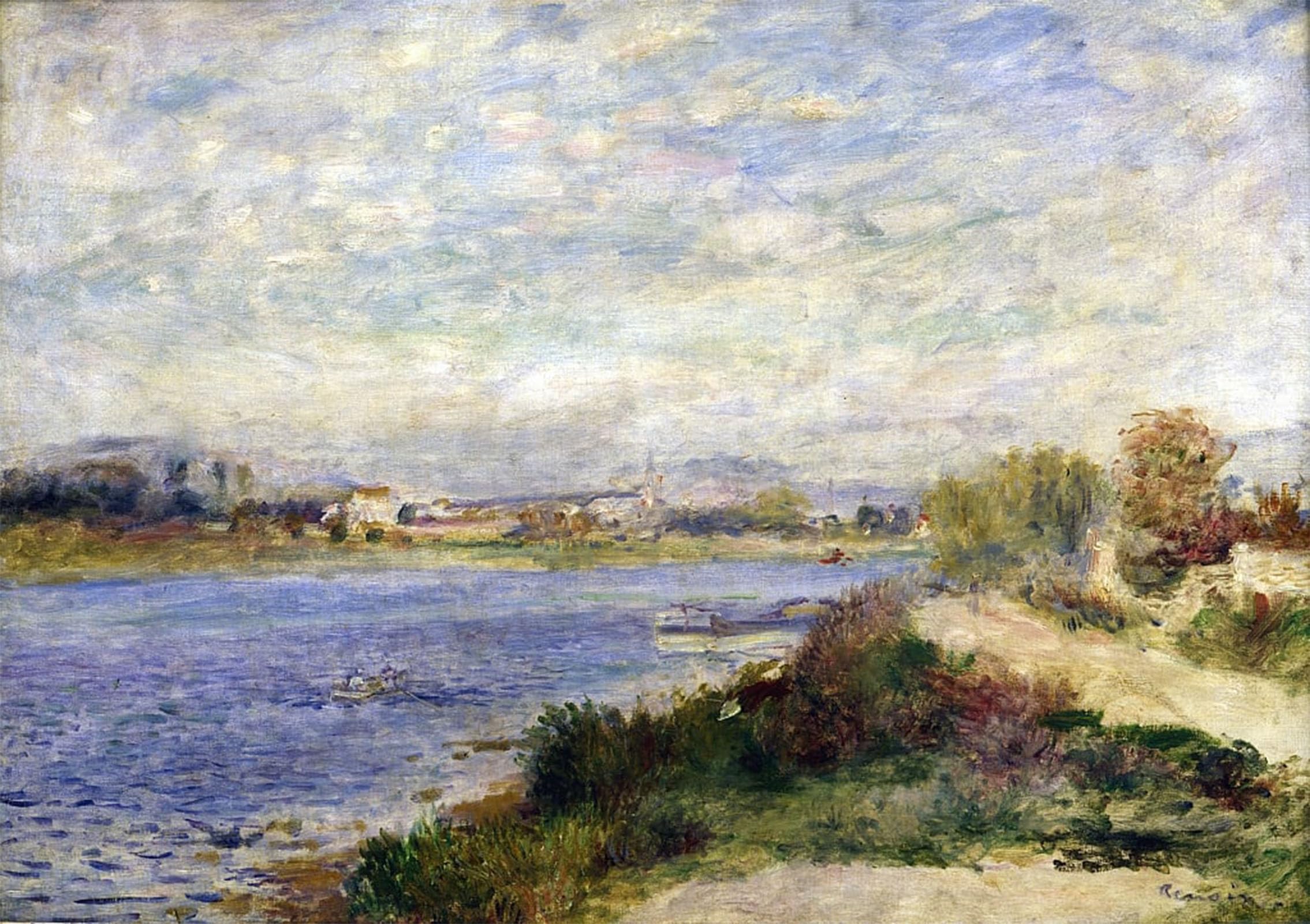 ARTXLXXBN Famous Painting Art Wall Decor Abstract Art Picture the Seine At Argenteuil C by Pierre Auguste Renoir Animal Pictures for Home Decor 60x90cm