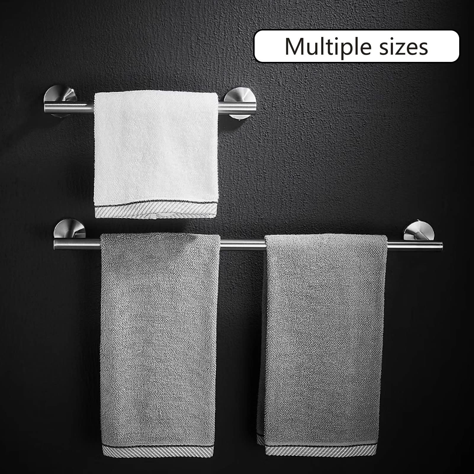 Toallero de Pared, Barra de Acero Inoxidable, riel Individual para baño, Cocina, Aseo y Hotel, con Tornillos, Acabado Cepillado (tamaño: 30 cm).