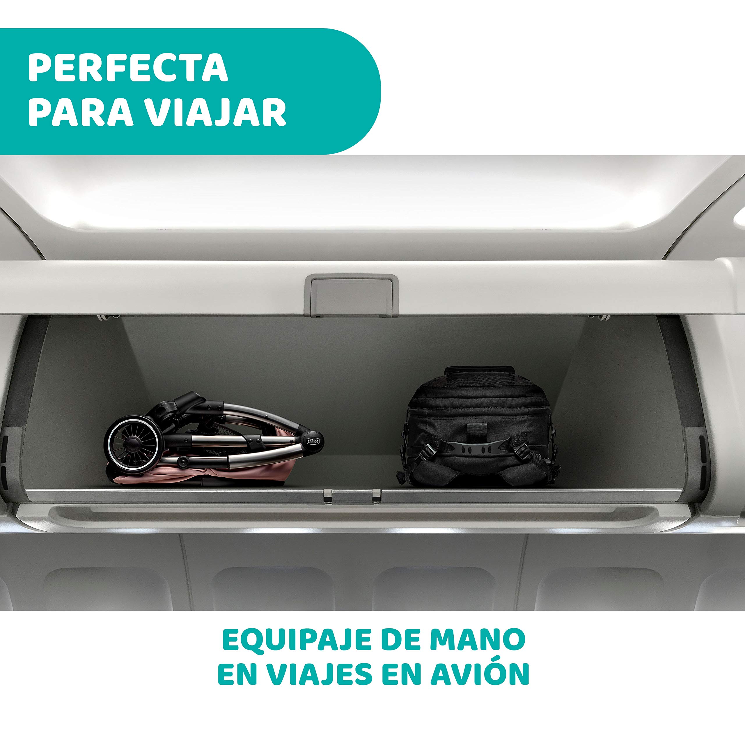 Chicco Silla Paseo Bebé Cheerio, Cochecito 0 Meses a 15 kg Ligero, Compacto, Plegable, Reclinable con Posición para Dormir, Cierre Automático en 1 Movimiento, Capota para Lluvia, Color Rosa