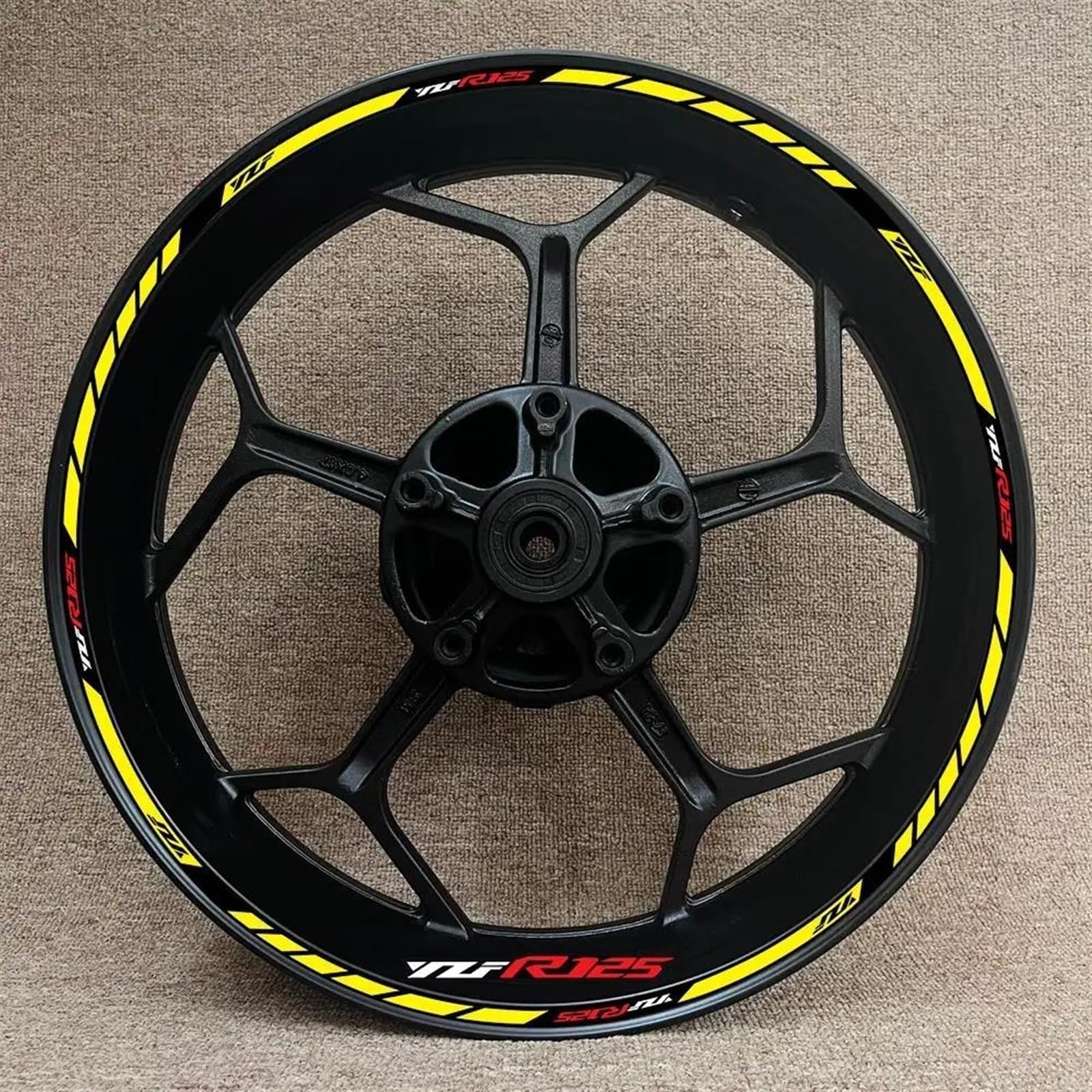 Stickers 1 Set of Motorcycle Wheel Stickers Stripes Reflective Rim for YZF R125 YZFR125(Style 25)