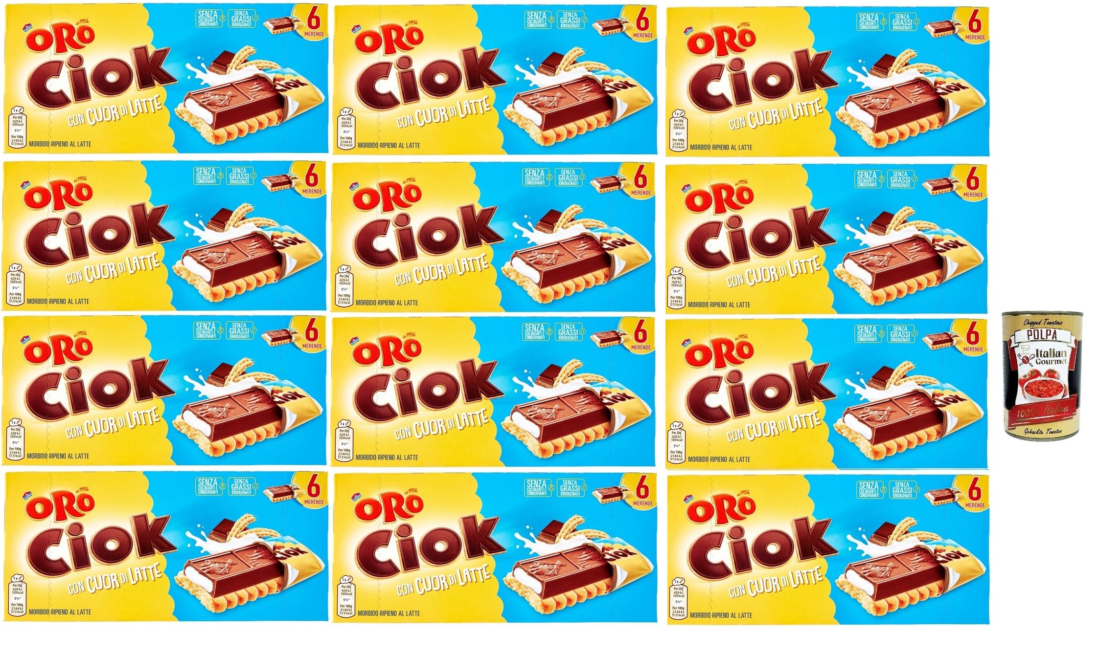 Italian Gourmet Oro Ciok Cuor di Latte Biscotto barretta ripiena 12 x 120g