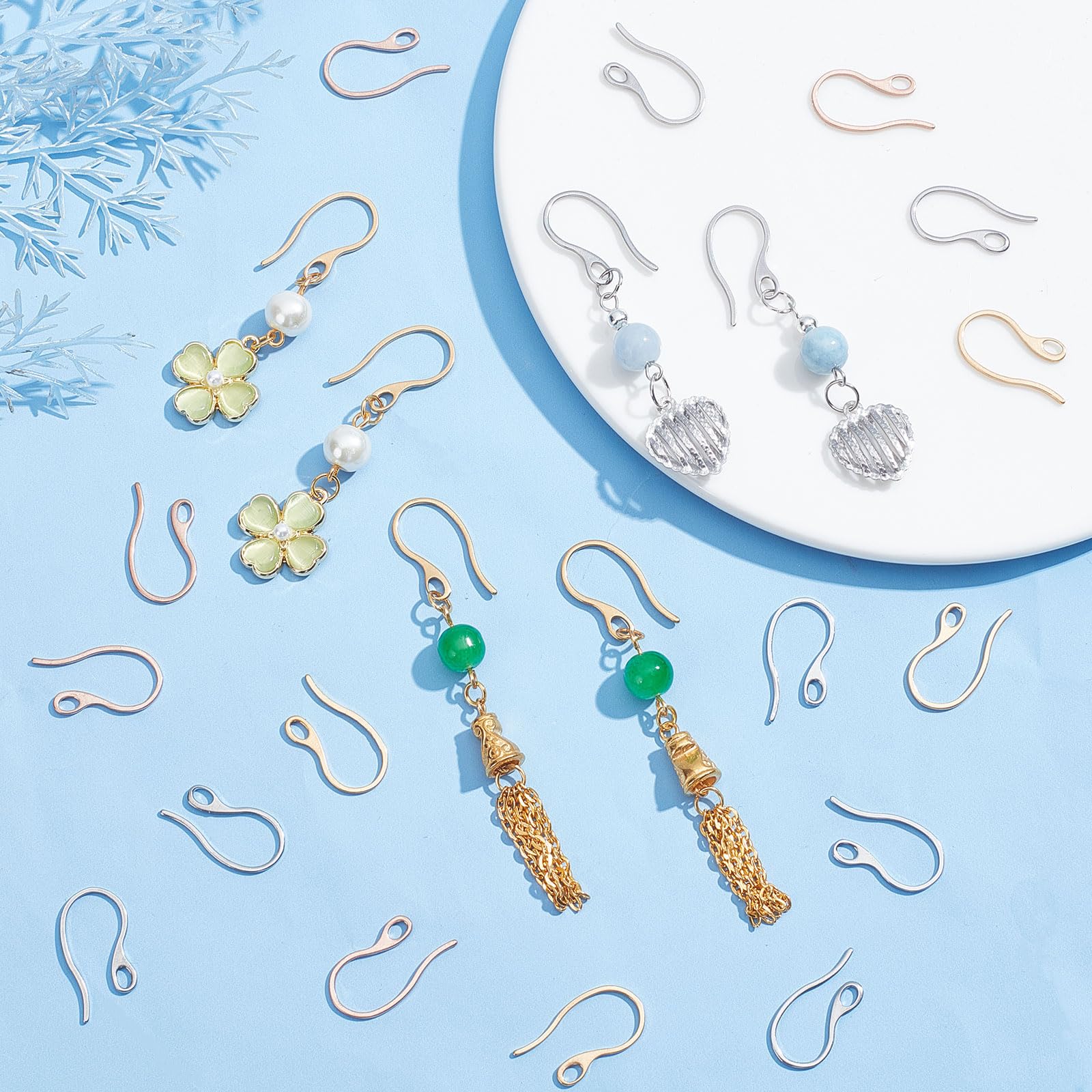 Gancio per orecchini, in acciaio inossidabile, dimensioni: 5 x 6 mm | Merceria e Tessuti